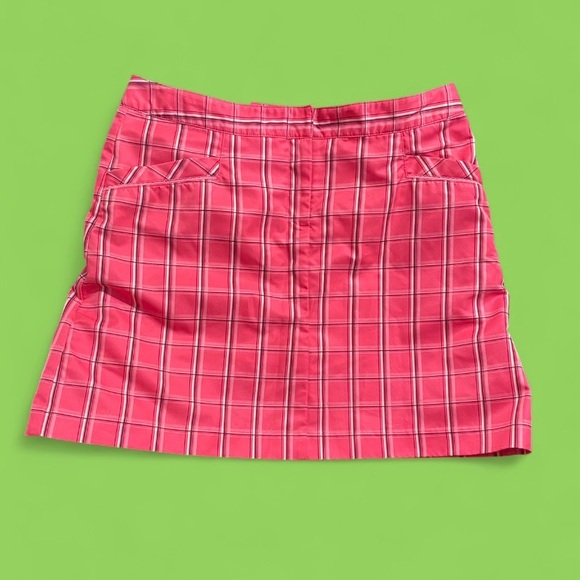 Izod Dresses & Skirts - Bright Pink Izod Plaid y2k Mini Skirt with Built In Shorts, Size 8 Medium